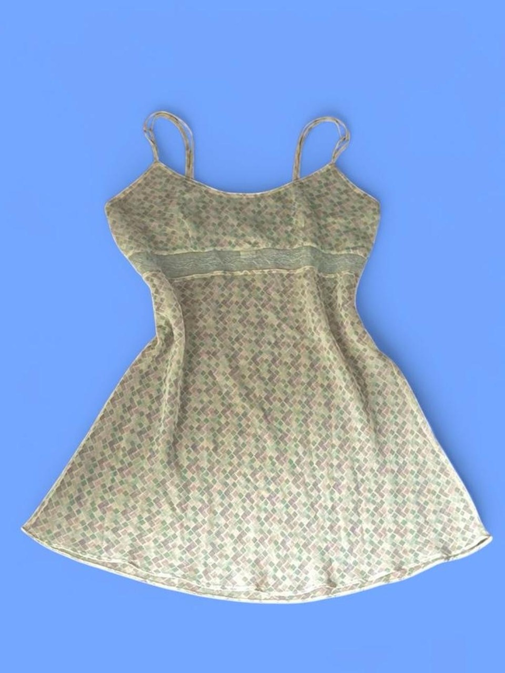 Jones New York Floral Pattern Chemise in Pale Green and Pink